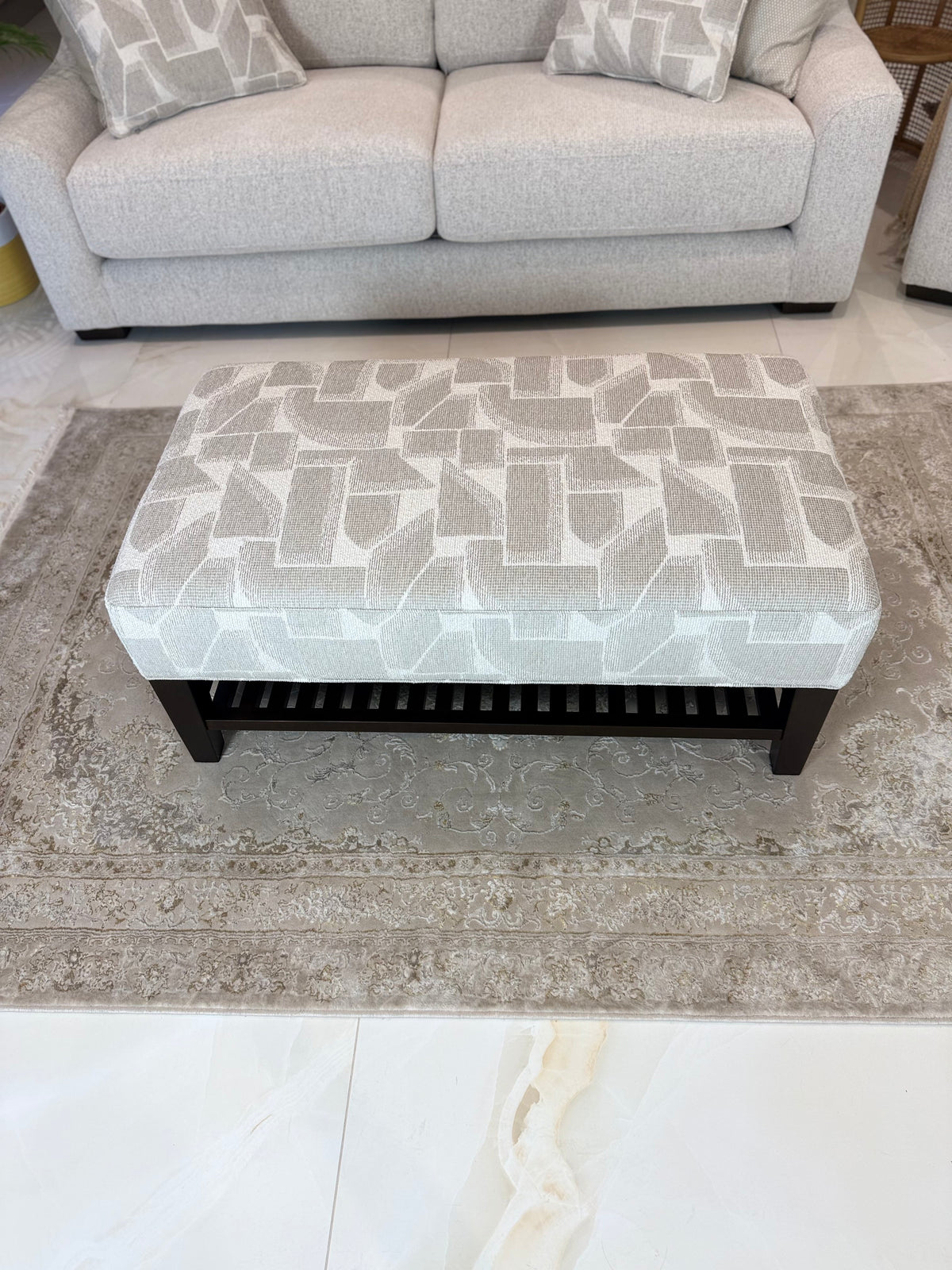 Oslo Sofa Beige Footstool - Sofa Sloth