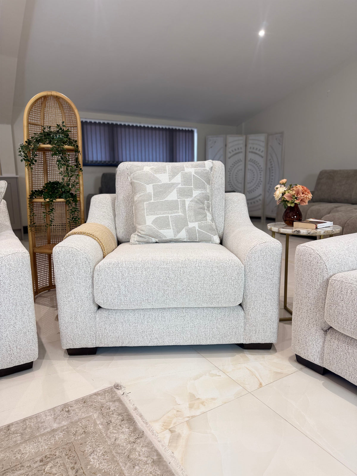 Oslo Sofa Beige Armchair - Sofa Sloth