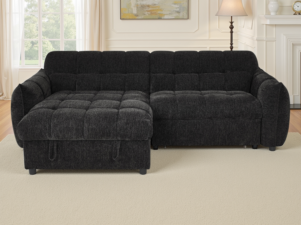 Florid Sofabed Black Universal Corner