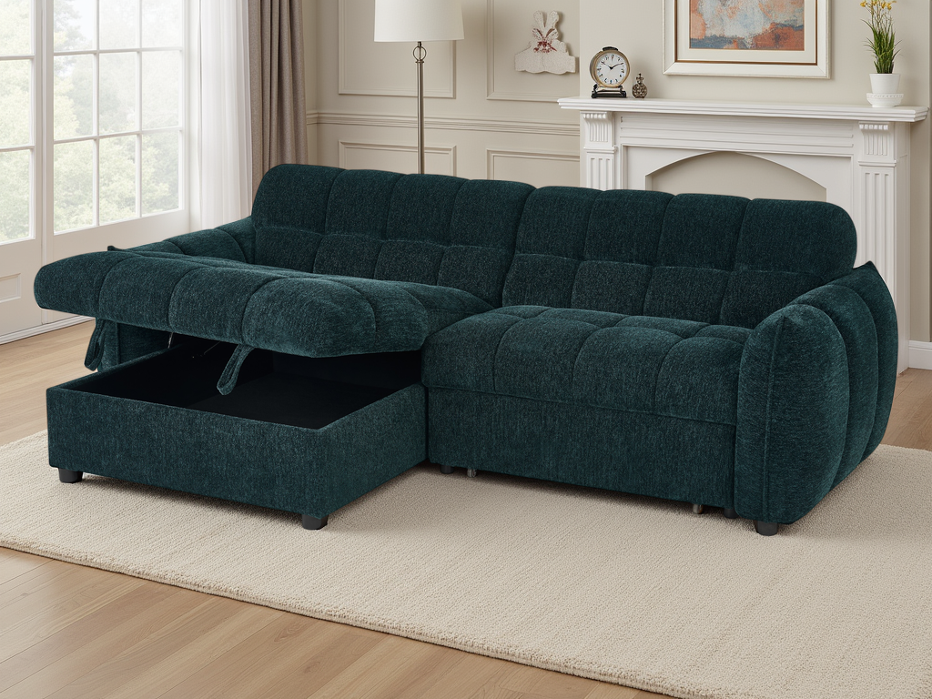 Florid Sofabed Teal Universal Corner