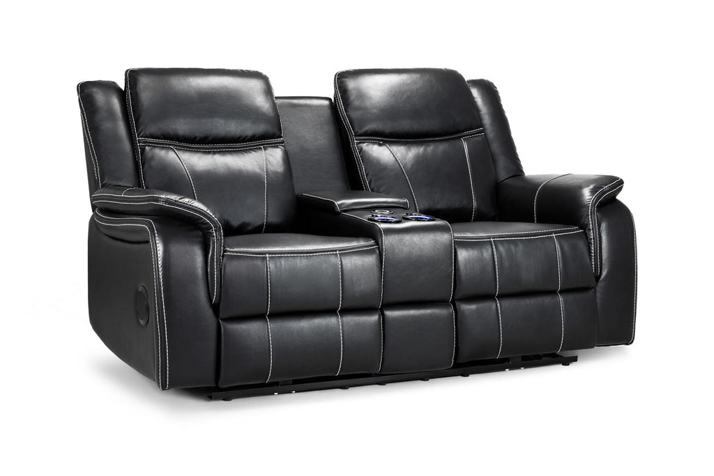 Jungle Electric Recliner 2 Seater Black Leather