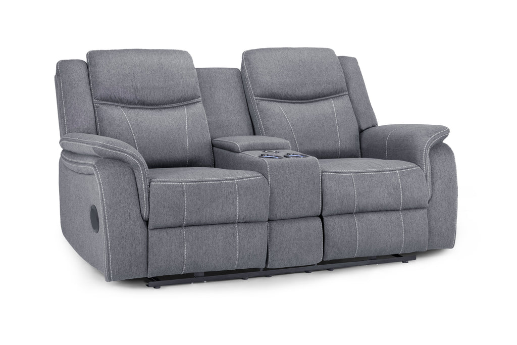 Jungle Electric Recliner 2 Seater Grey Fabric