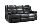 Jungle Electric Recliner 3 Seater Black Leather - Sofa Sloth