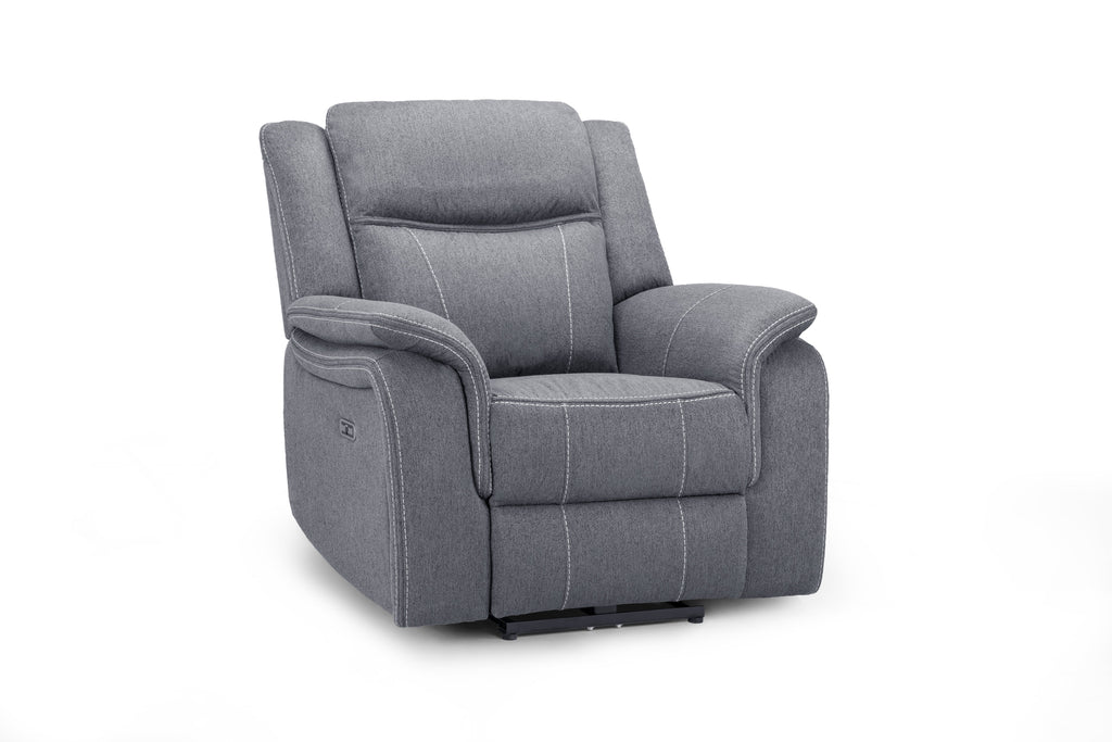 Jungle Electric Recliner Armchair Grey Fabric