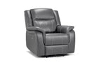 Jungle Electric Recliner Armchair Grey Leather - Sofa Sloth