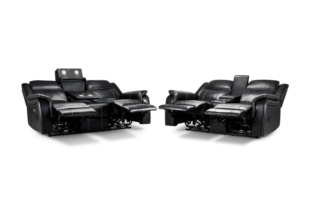 Jungle Electric Recliner Sofa Black 3+2 Set - Sofa Sloth