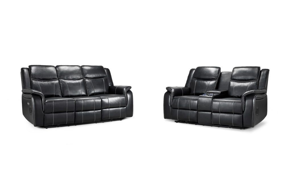 Jungle Electric Recliner Sofa Black 3+2 Set - Sofa Sloth