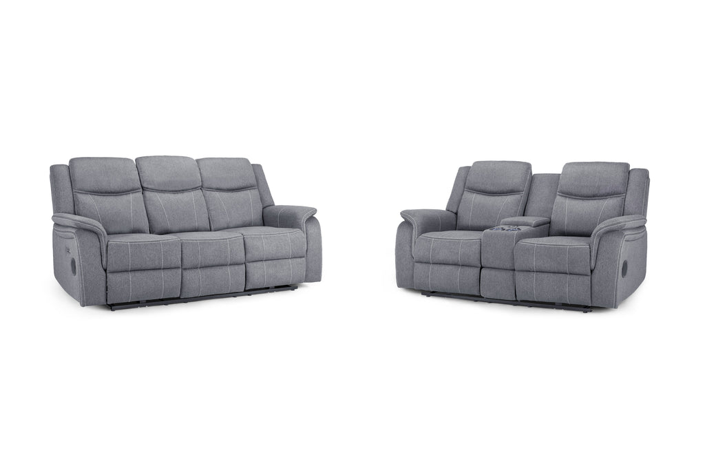 Jungle Electric Recliner Sofa Grey Fabric 3+2 Set - Sofa Sloth