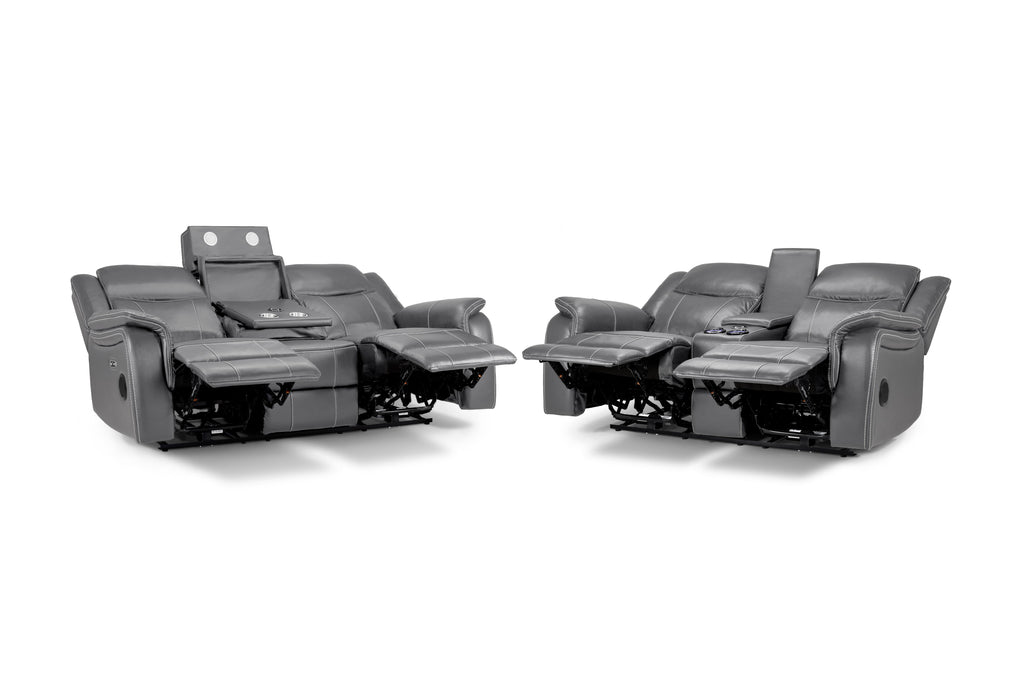 Jungle Electric Recliner Sofa Grey 3+2 Set - Sofa Sloth
