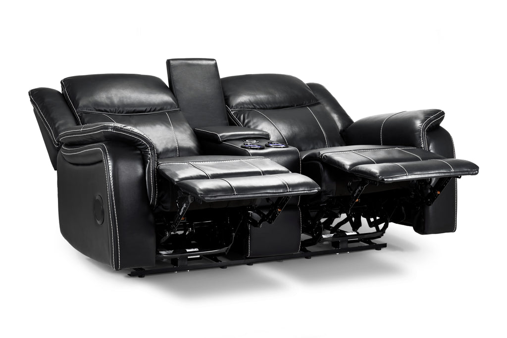 Jungle Electric Recliner 2 Seater Black Leather