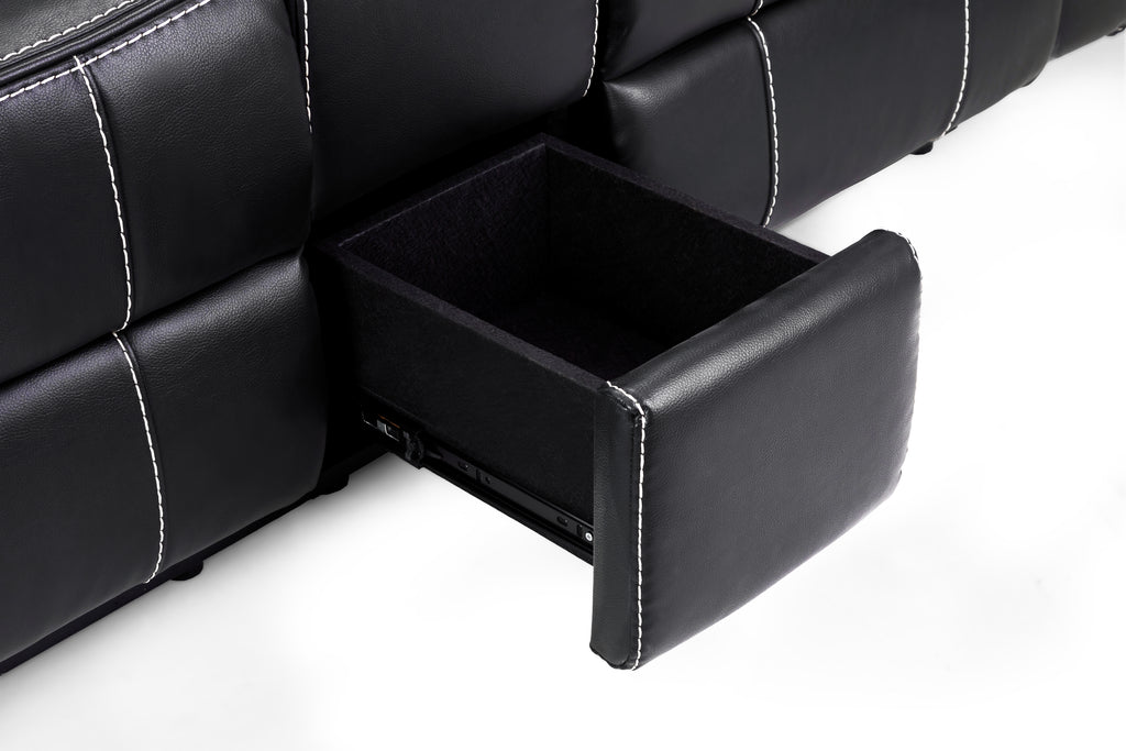 Jungle Electric Recliner 2 Seater Black Leather