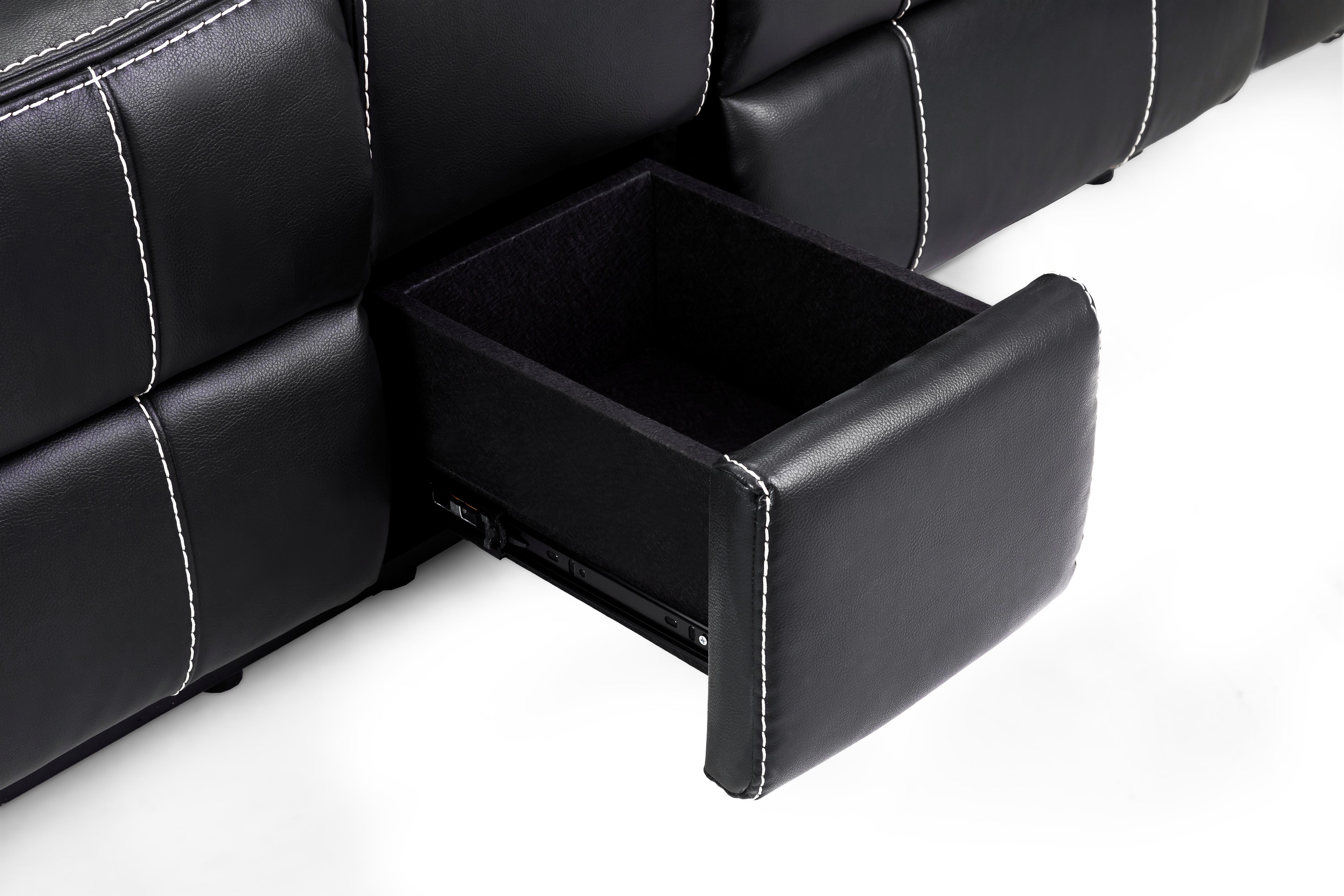 Jungle Electric Recliner 2 Seater Black Leather
