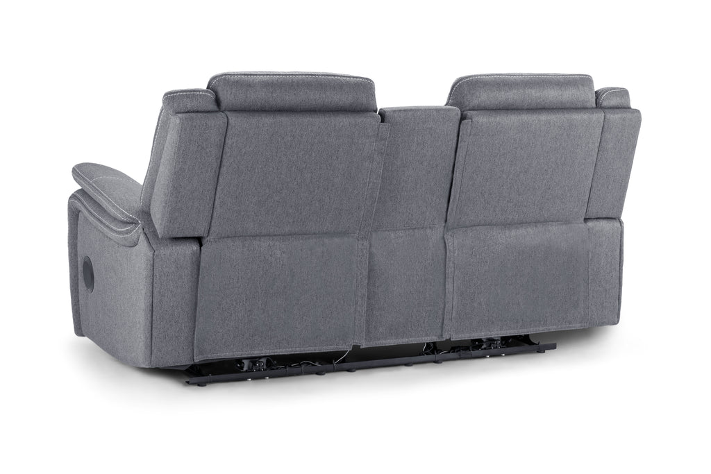 Jungle Electric Recliner 2 Seater Grey Fabric