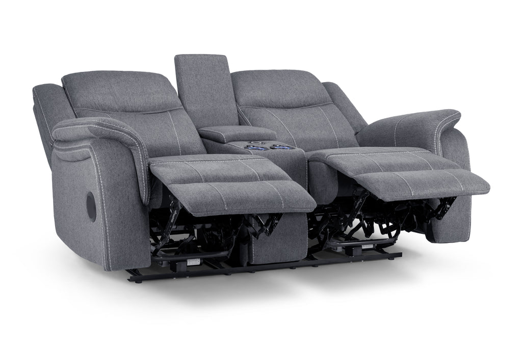 Jungle Electric Recliner 2 Seater Grey Fabric