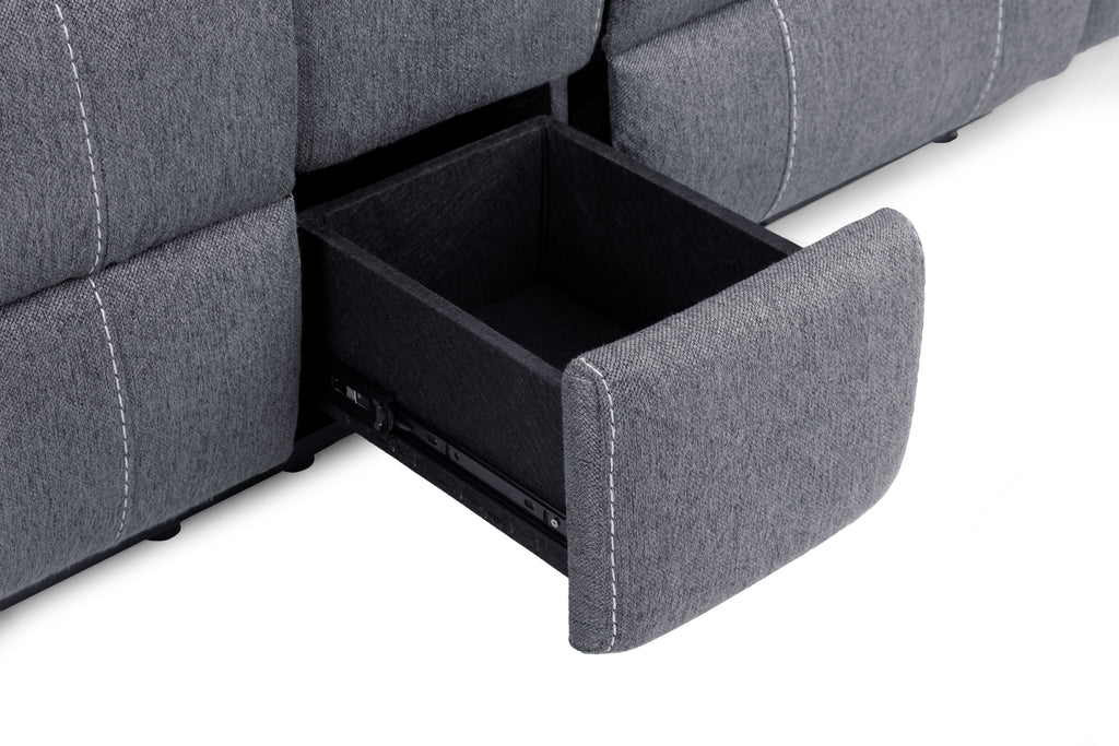 Jungle Electric Recliner 2 Seater Grey Fabric