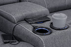 Jungle Electric Recliner 2 Seater Grey Fabric