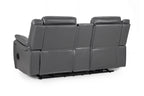 Jungle Electric Recliner 2 Seater Grey Leather - Sofa Sloth