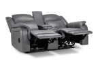 Jungle Electric Recliner 2 Seater Grey Leather - Sofa Sloth