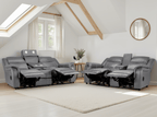 Jungle Electric Recliner Sofa Grey 3+2 Set - Sofa Sloth