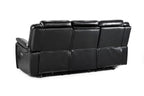 Jungle Electric Recliner 3 Seater Black Leather - Sofa Sloth
