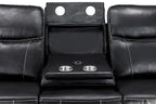 Jungle Electric Recliner 3 Seater Black Leather - Sofa Sloth