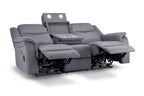 Jungle Electric Recliner 3 Seater Grey Fabric
