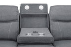 Jungle Electric Recliner 3 Seater Grey Fabric