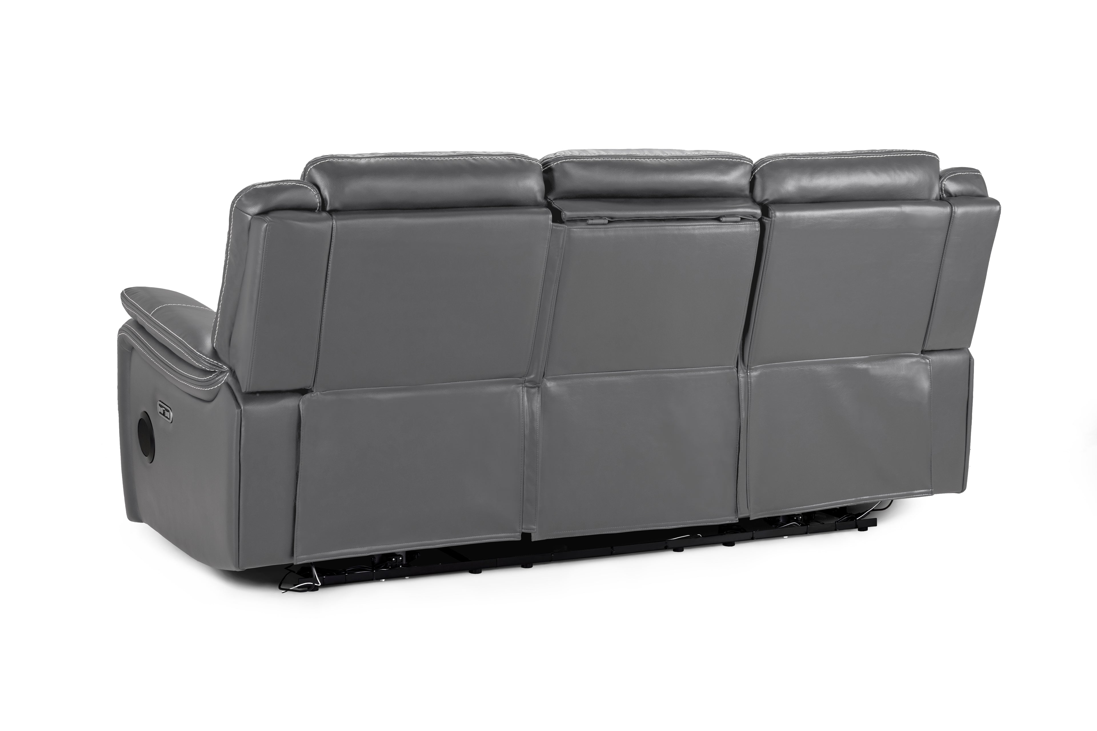 Jungle Electric Recliner 3 Seater Grey Leather