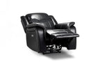 Jungle Electric Recliner Armchair Black Leather - Sofa Sloth