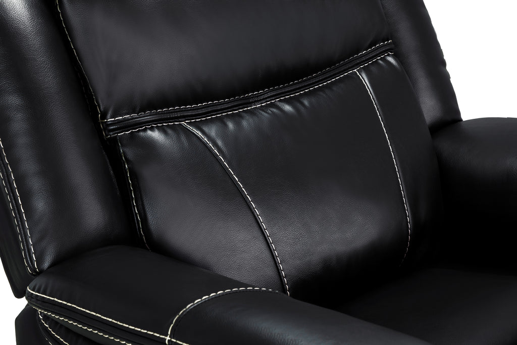 Jungle Electric Recliner Armchair Black Leather - Sofa Sloth
