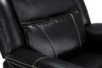 Jungle Electric Recliner Armchair Black Leather - Sofa Sloth