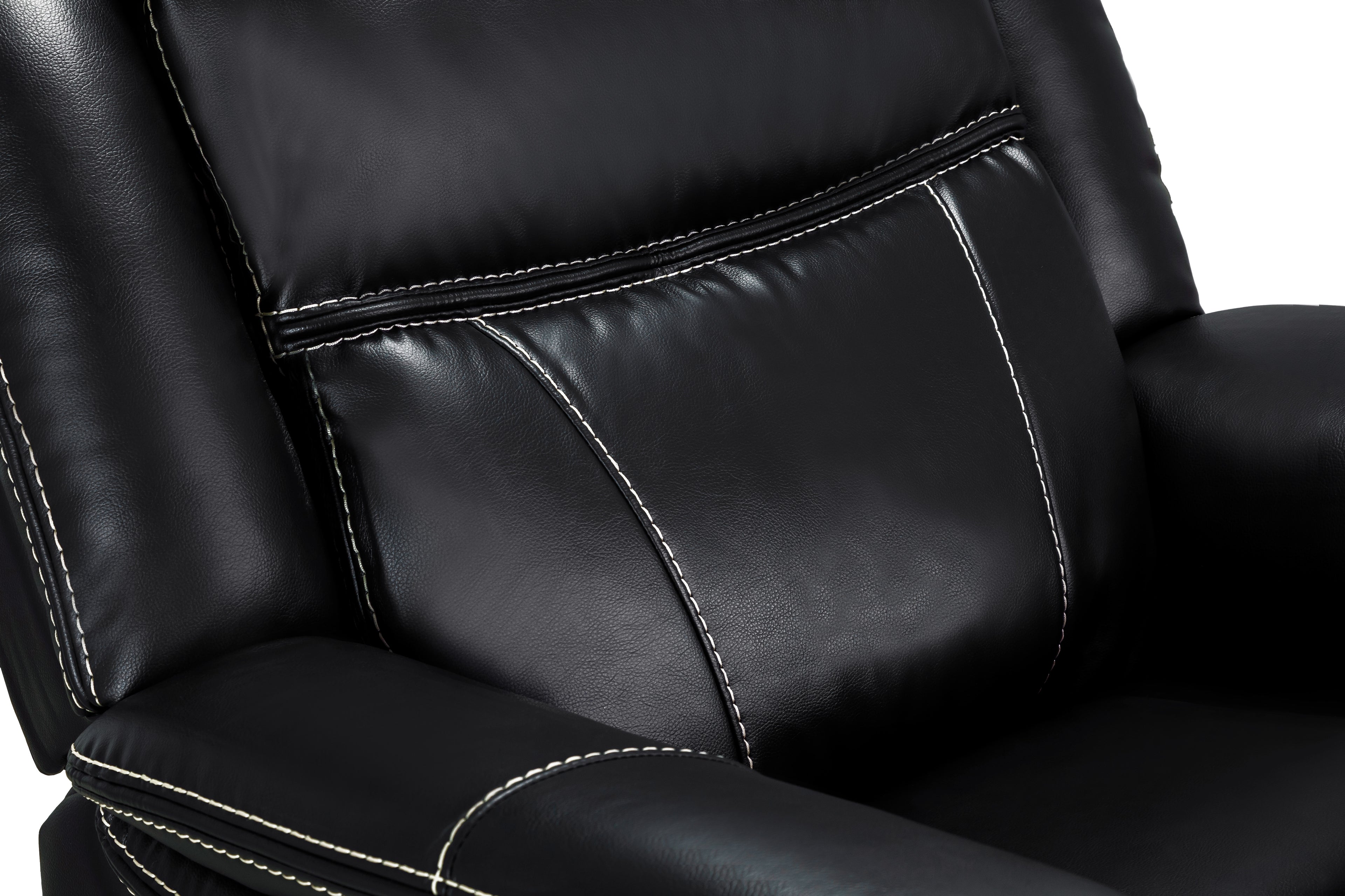 Jungle Electric Recliner Armchair Black Leather - Sofa Sloth