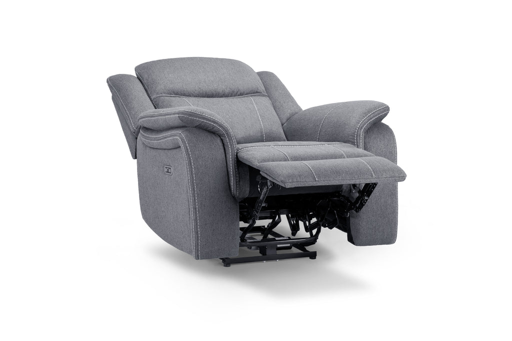 Jungle Electric Recliner Armchair Grey Fabric
