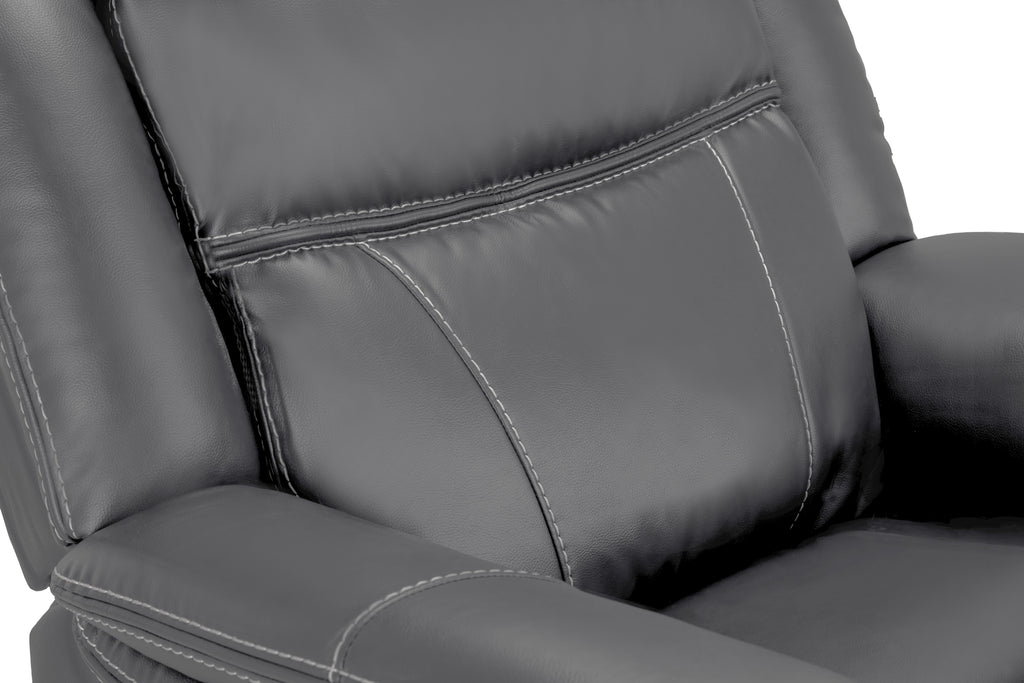 Jungle Electric Recliner Armchair Grey Leather - Sofa Sloth