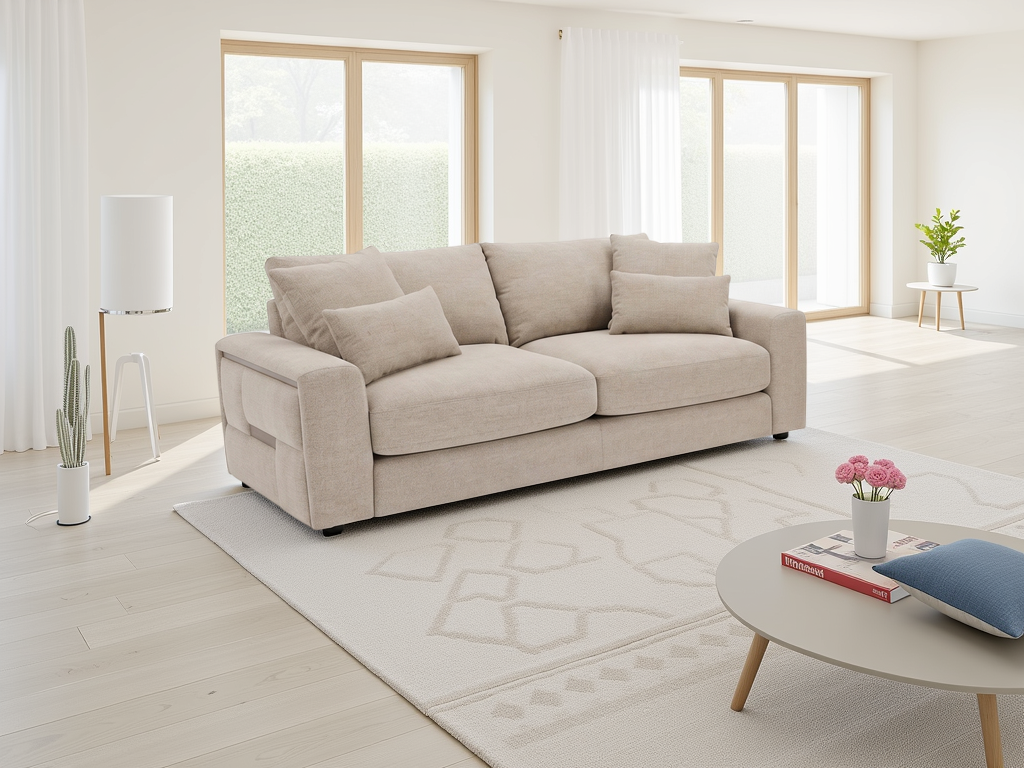 Lush Sofa Beige 3 Seater