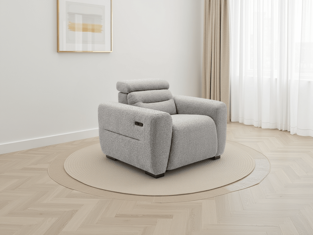 Retreat Electric Recliner Grey Armchair - Sofa Sloth