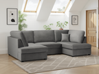 Eden Sofa Plush Grey U Shape Corner
