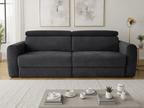 Canvas Electric Sofabed Black 3 Seater - Sofa Sloth