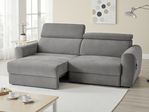 Canvas Electric Sofabed Grey 3 Seater - Sofa Sloth