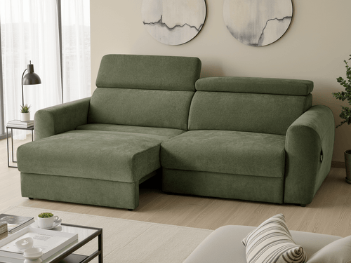 Canvas Electric Sofabed Green 3 Seater - Sofa Sloth