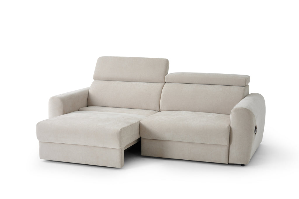 Canvas Electric Sofabed Beige 3 Seater - Sofa Sloth