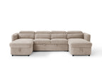 Dusk Sofabed Beige U Shape Corner - Sofa Sloth
