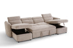 Dusk Sofabed Beige U Shape Corner - Sofa Sloth