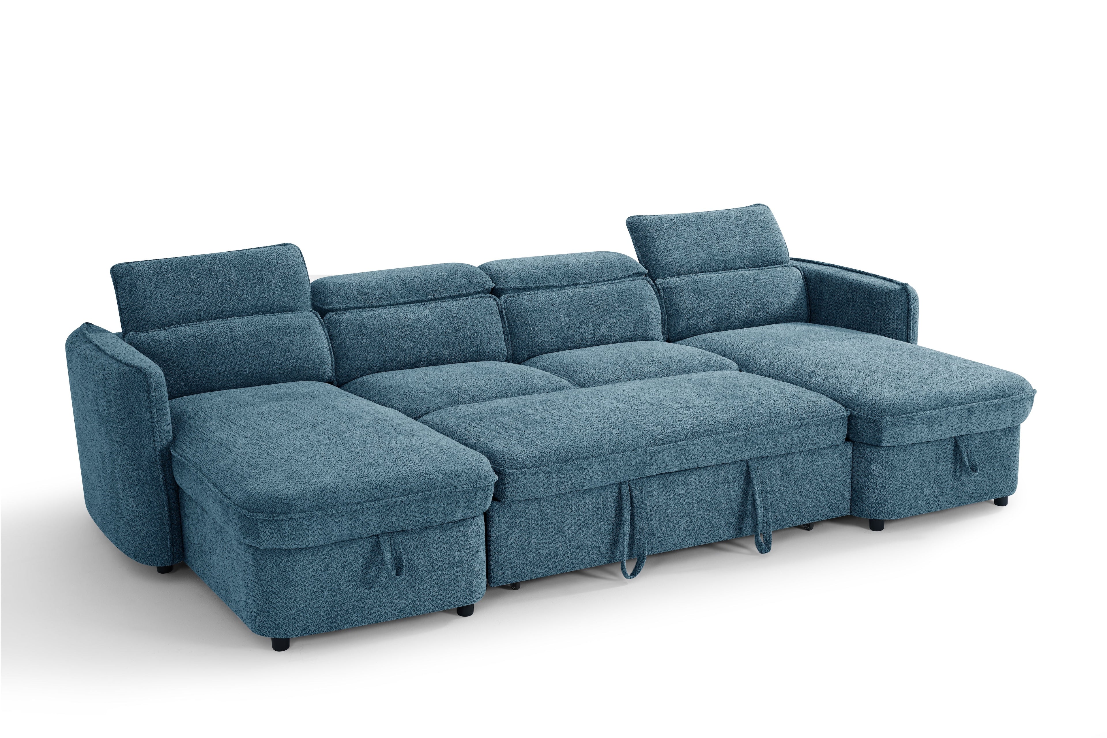 Dusk Sofabed Blue U Shape Corner - Sofa Sloth