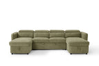 Dusk Sofabed Green U Shape Corner - Sofa Sloth