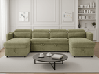 Dusk Sofabed Green U Shape Corner - Sofa Sloth