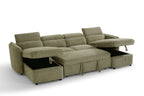 Dusk Sofabed Green U Shape Corner - Sofa Sloth