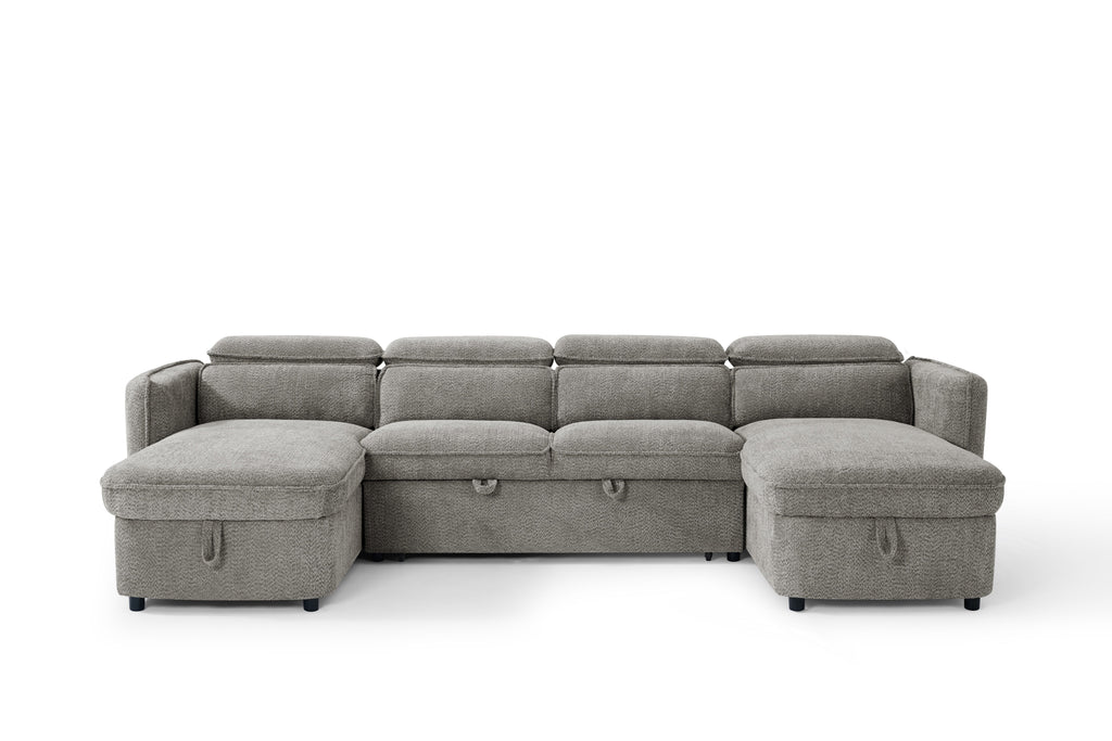 Dusk Sofabed Grey U Shape Corner - Sofa Sloth
