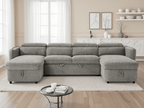 Dusk Sofabed Grey U Shape Corner - Sofa Sloth