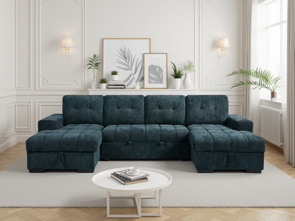 Serene Sofabed Teal U Shape Corner
